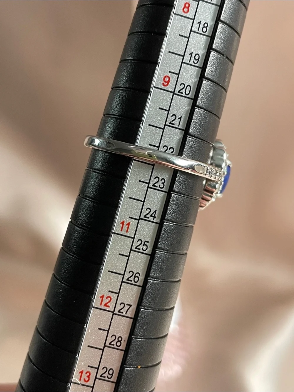 Bomb Party Genuine Lapis on Rhodium Size 10